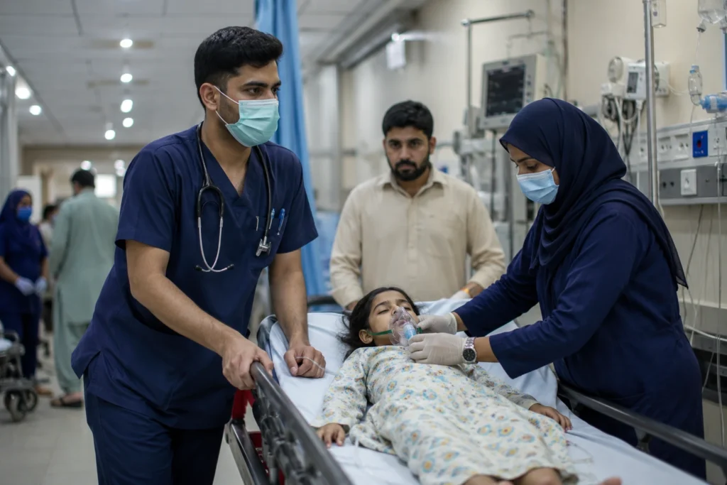 24/7 pediatric emergency hospital in Rawalpindi & Islamabad. NICU & PICU emergency services, gynecological emergency care. Call now — every second counts.